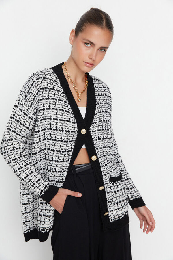 Trendyol C&aacute;rdigan con purpurina negro