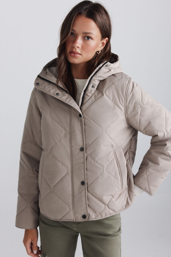 Springfield Puffer short jacket with hood nude