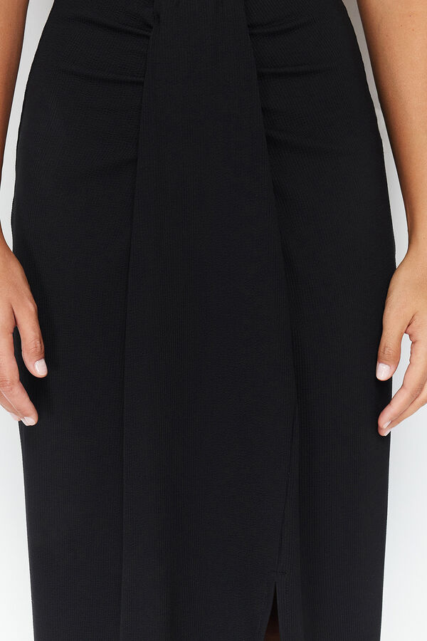 Trendyol Maxi skirt with slit black