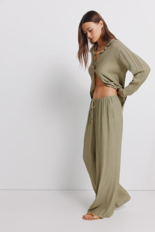 Springfield Wide long trousers beige