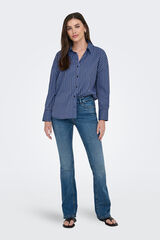 JDY Camisa riscas de manga comprida castanho