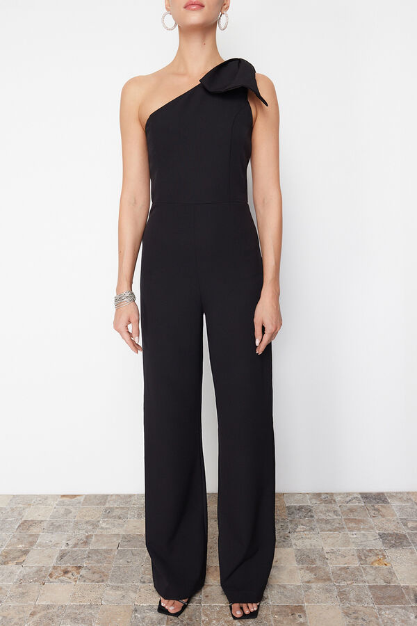 Trendyol One- sleeve jumpsuit Crna