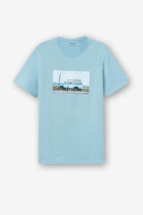Springfield Camiseta con Estampado Fotográfico azul