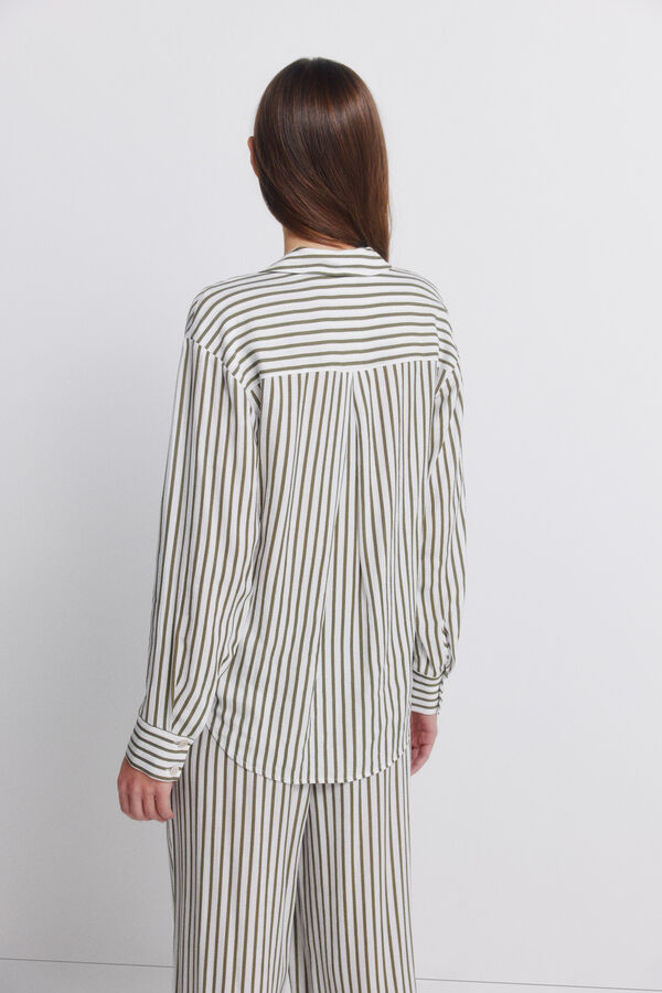 Springfield Striped long sleeve shirt beige