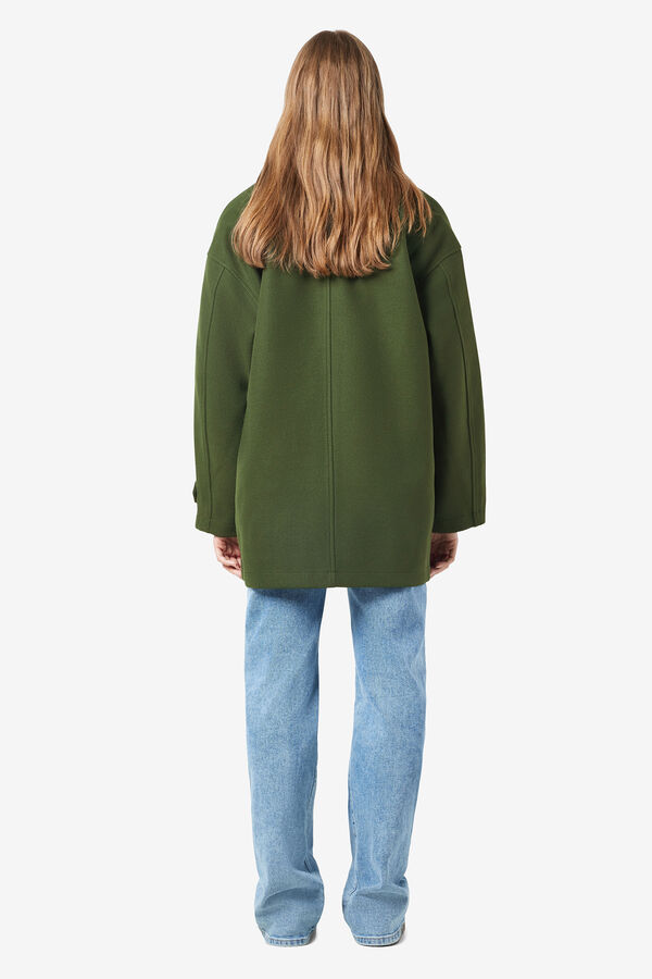 Noisy May Short coat with lapels green