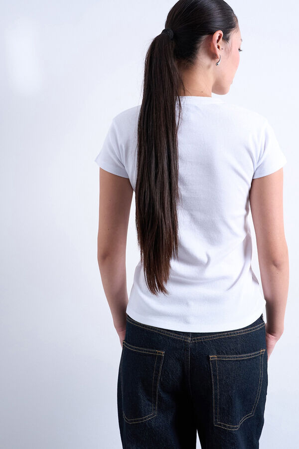 Topshop Top básica de manga curta branco