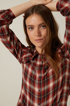 Springfield Checked shirt with Peter Pan collar brown