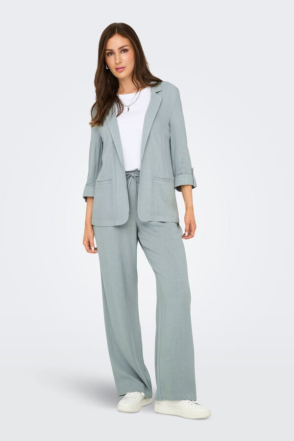 Only 3/4 rolled-up sleeve blazer beige