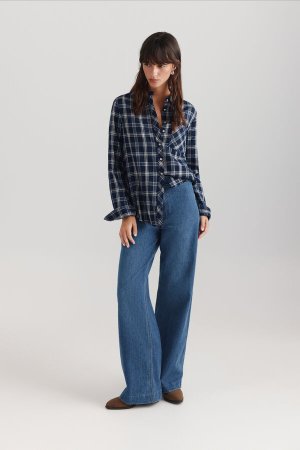Springfield Plaid basic shirt blue