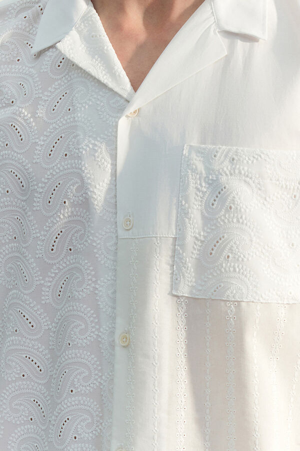 Trendyol Camisa oversize manga corta blanco