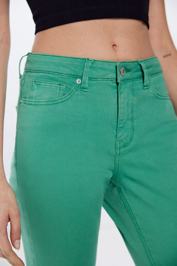 Springfield Jeans slim court couleur vert