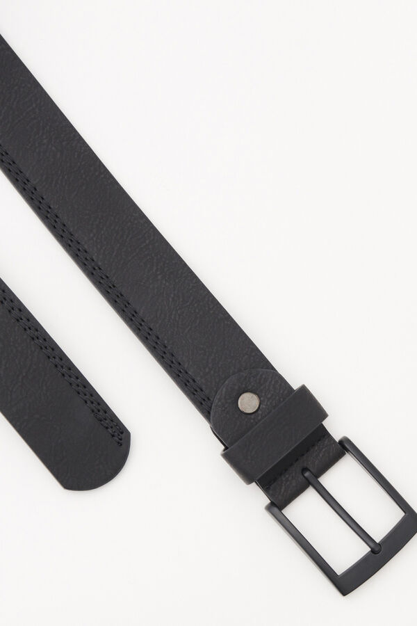 Matte Black Leather Belt