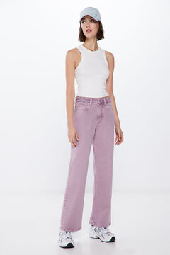 Springfield Straight wide-leg colour jeans lilac