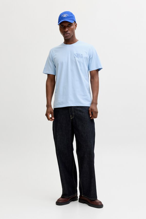 Jack & Jones Camiseta loose fit algod&oacute;n azul