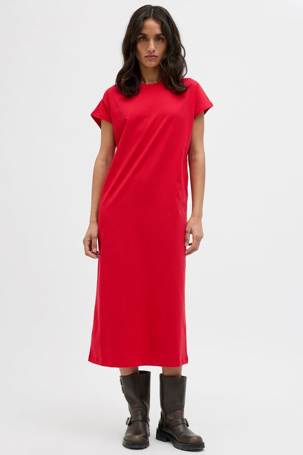Jack & Jones Vestido camiseta largo rojo