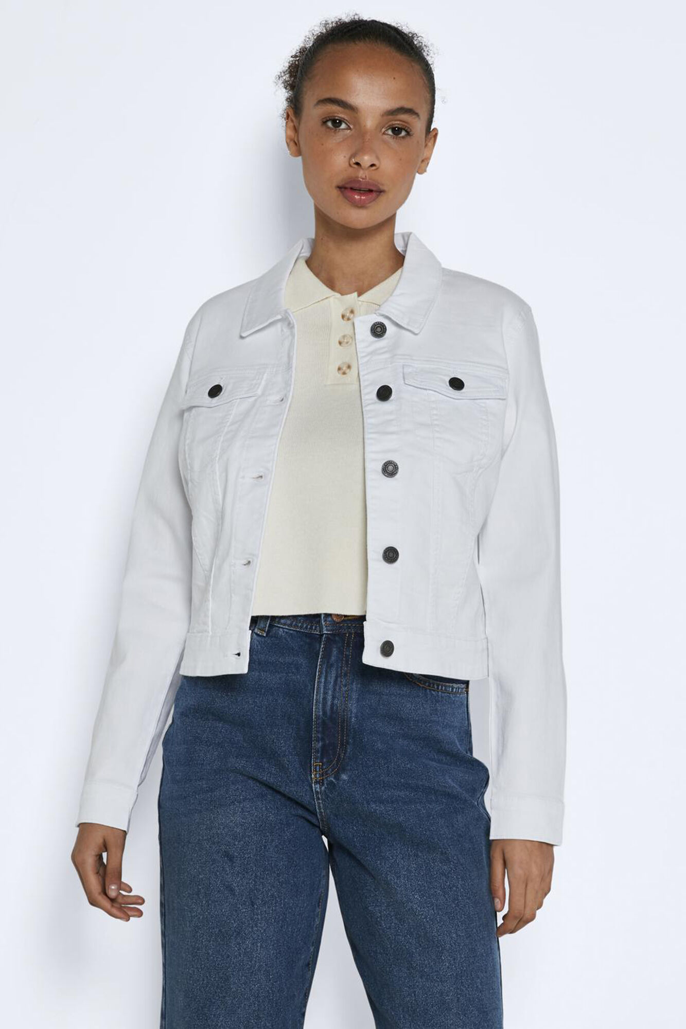 Noisy May Chaqueta white denim