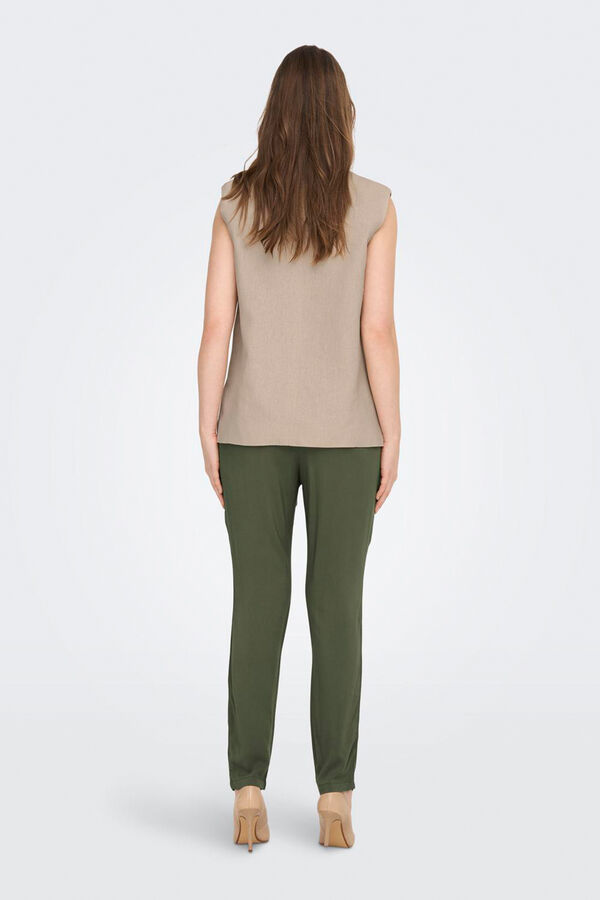 Only Pantal&oacute;n recto fluido kaki