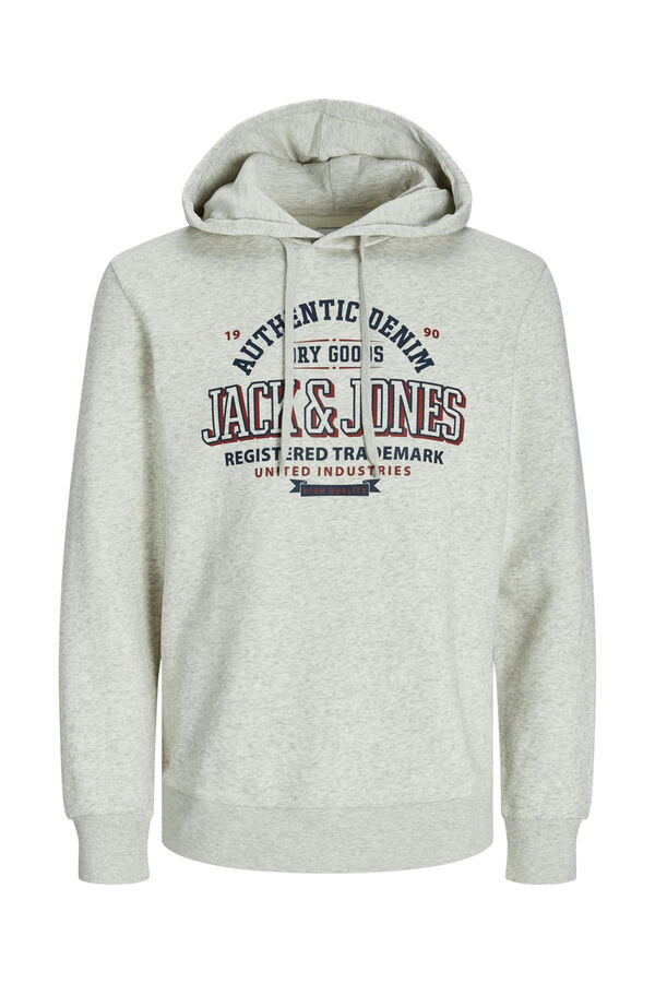 Jack & Jones Sweatshirt de capuz padr&atilde;o branco