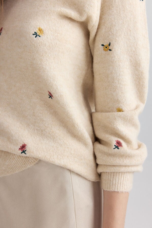 Springfield Floral embroidered jumper blue