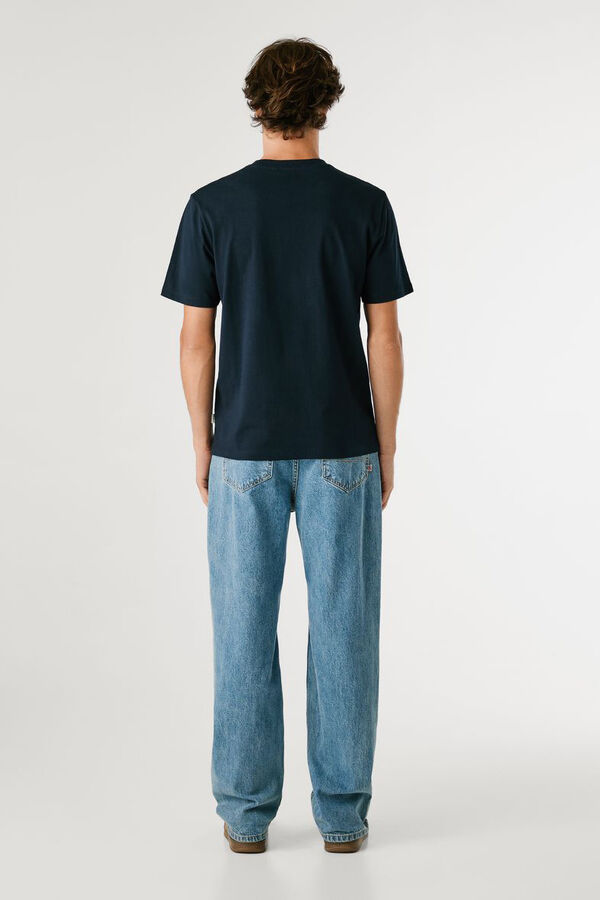 Pepe Jeans Camiseta Logo Bordado Fit Regular azul