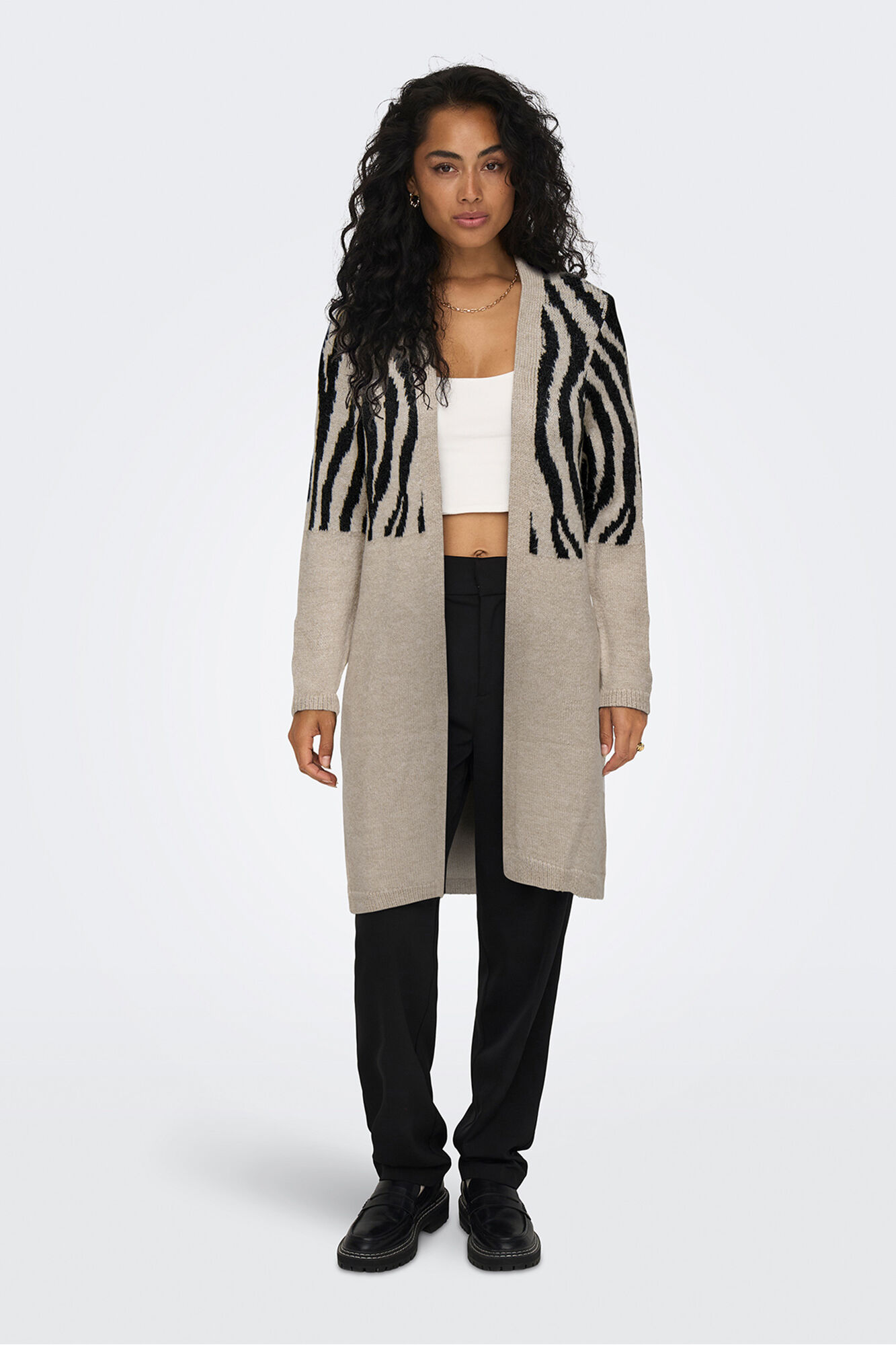 Only C&aacute;rdigan largo animal print