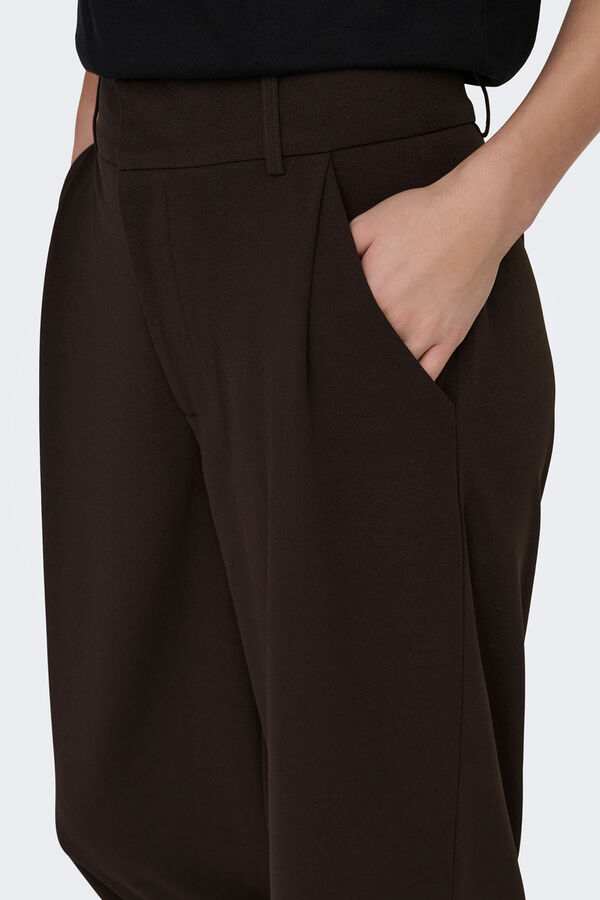 JDY Wide-leg long trousers nude