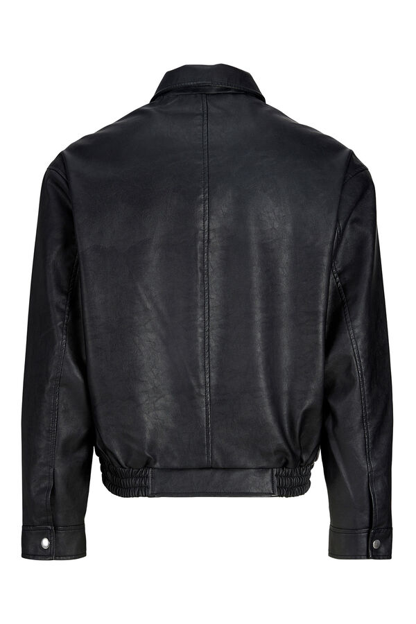 Jack & Jones Cazadora bomber polipiel negro