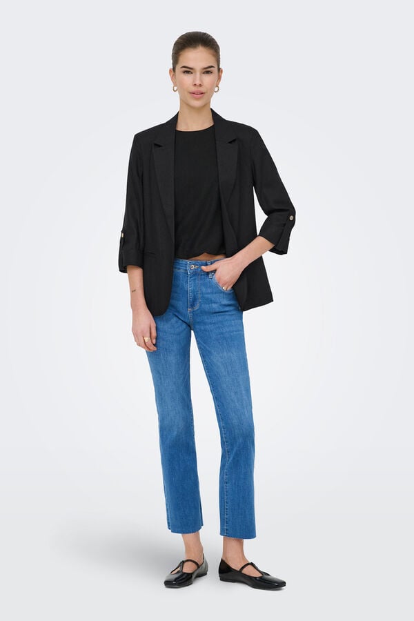 Only Linen open blazer noir