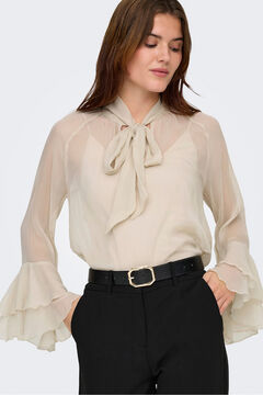 Only Blusa de chiffon com manga franzidas