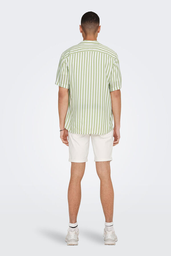 Springfield Striped shirt with short sleeves green