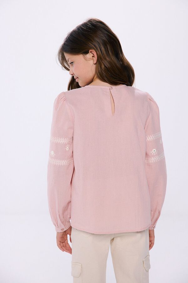 Springfield Blusa bordada para menina rosa