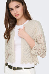 JDY Crochet short cardigan white