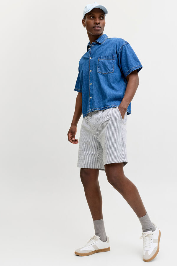Jack & Jones Relaxed fleece Bermuda shorts white