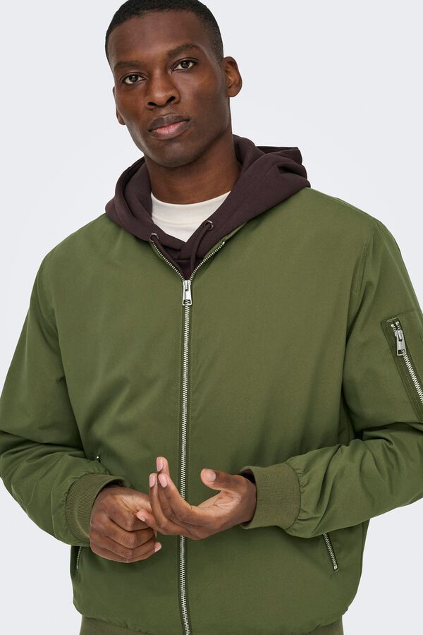 Only & Sons Chaqueta bomber verde
