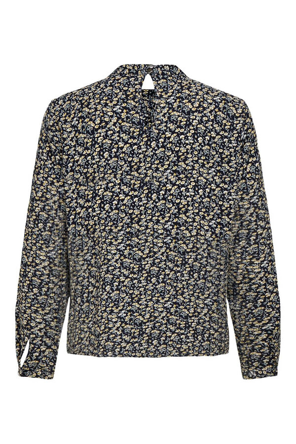 Springfield Printed long-sleeved blouse plava