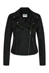 Noisy May suede effect biker jacket. black