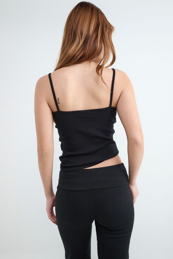 Balmohk Top de al&ccedil;as finas preto