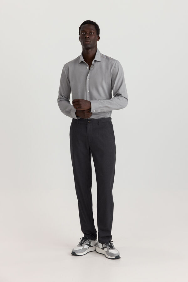 Springfield Camisa performance comfort quick dry e non-iron cinzento