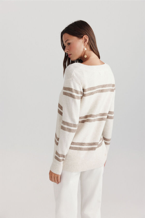 Springfield Oversize V-neck jumper beige