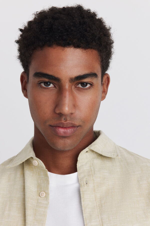 Springfield Linen-look shirt printed