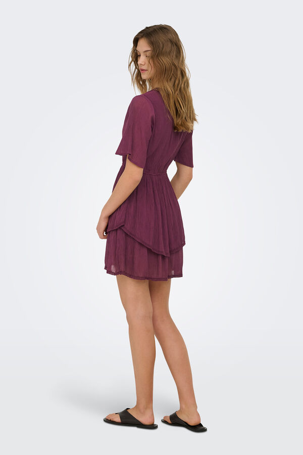 Only Kurzes strukturiertes Kleid mit Print