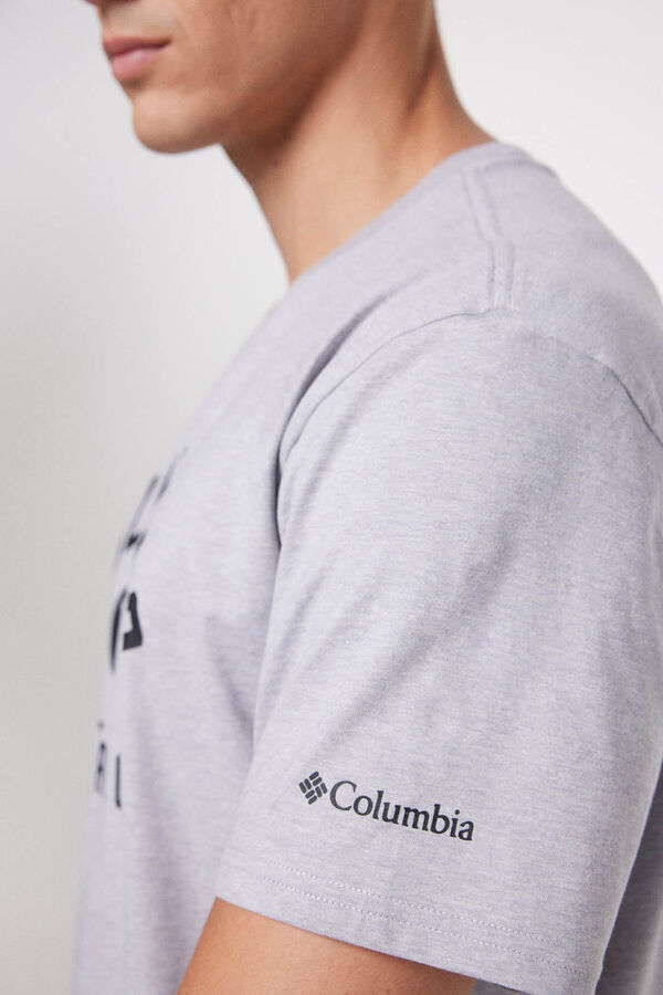 Springfield Kurzarm-T-Shirt mit Columbia-Logo silber