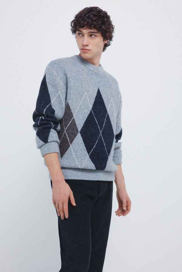 Springfield Calças chino slim fit de veludo cotelê micro azul