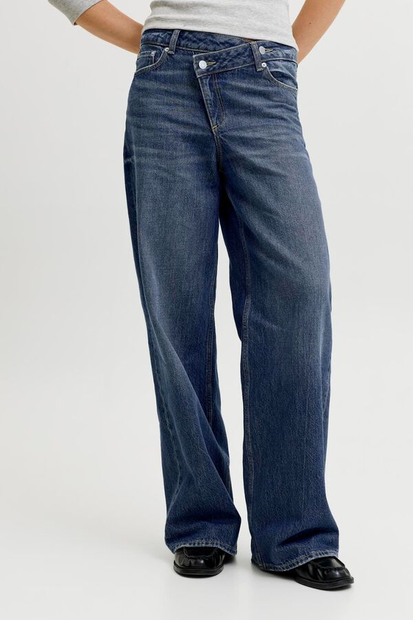 Jack & Jones Pantal&oacute;n vaquero wide leg de tiro alto azul