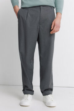 Springfield Relaxed fit striped straight trousers