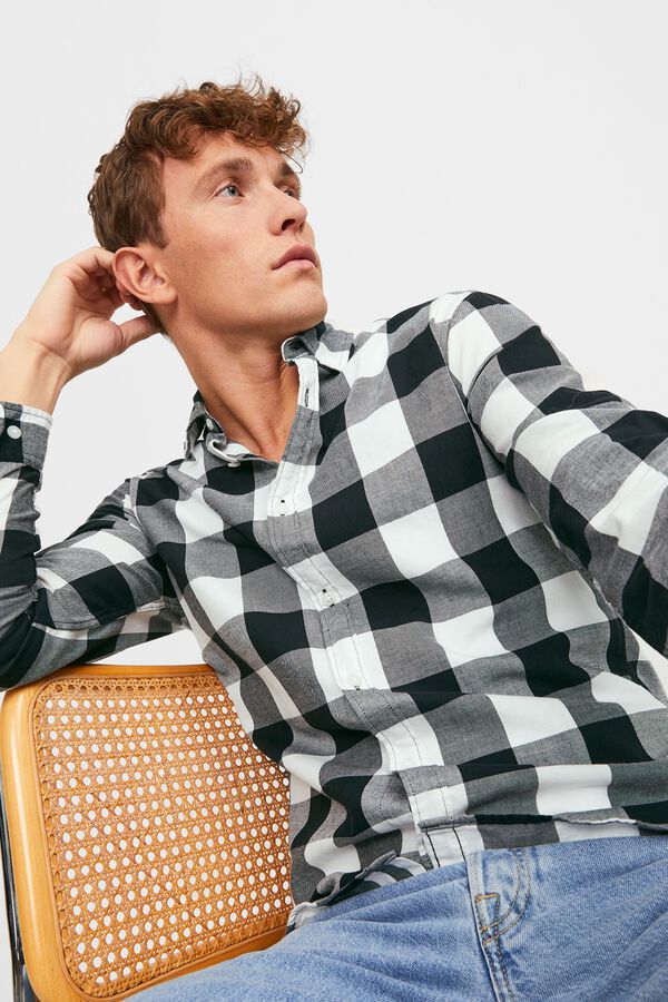 Jack & Jones Plaid slim fit shirt blanc
