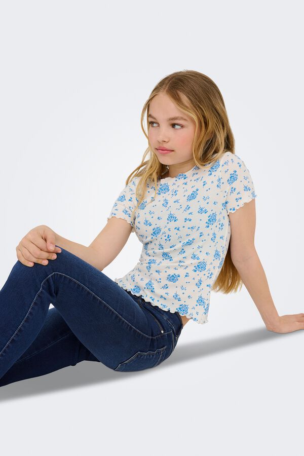 Only Girls Flared fit jeans bleu