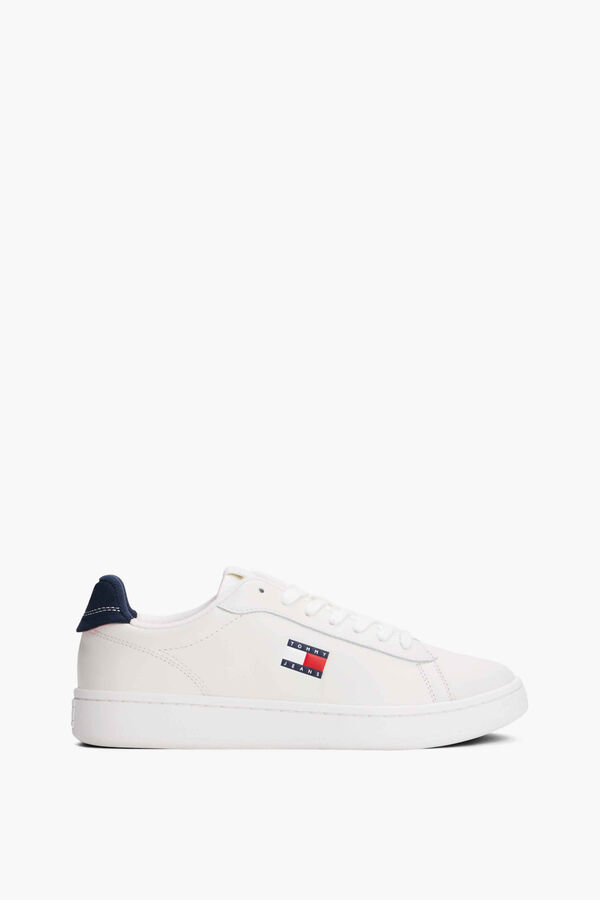 Tommy Jeans White Tommy Jeans sneakers with flag logo white