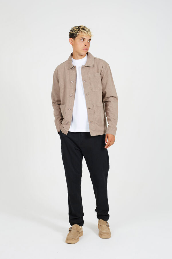 Brave Soul Sobrecamisa con botones beige