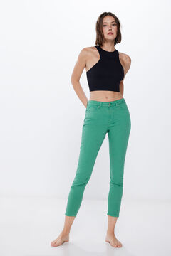 Springfield Slim cropped colour jeans green